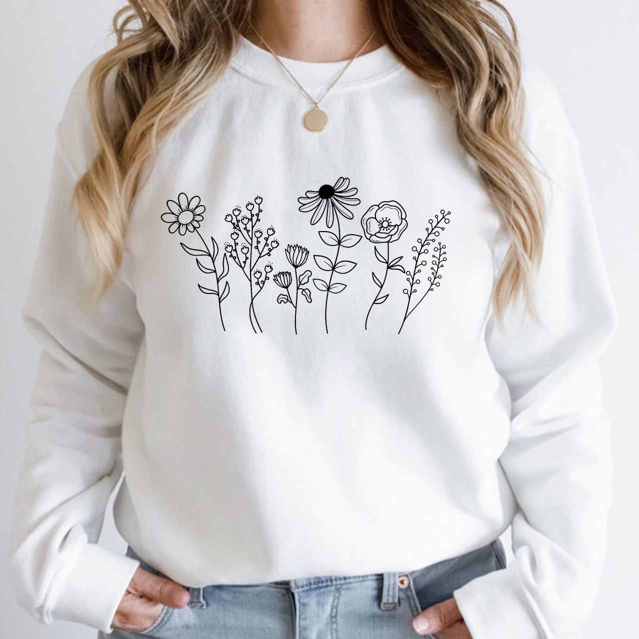 Nature Flower Sweatshirt For Mom