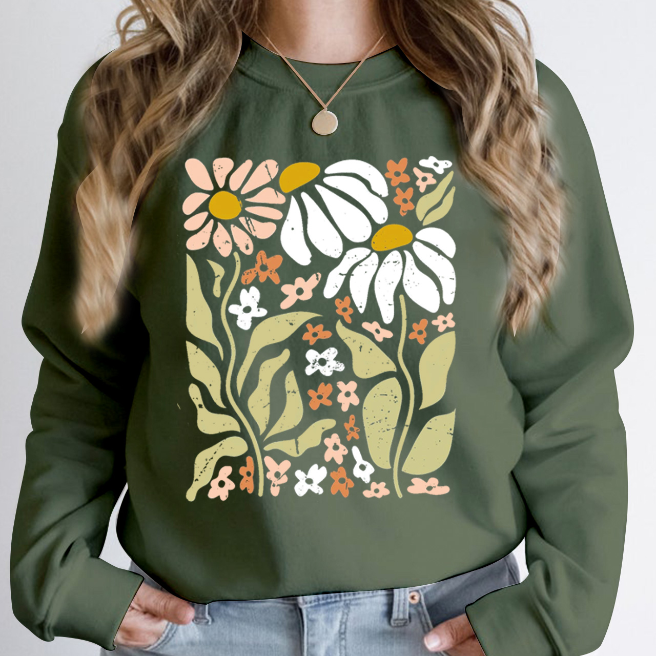 Boho Wildflowers Nature Sweatshirt For Mom