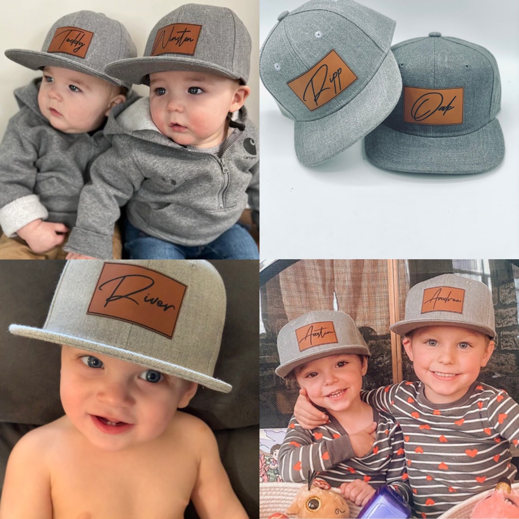  Snapback Hat Vegan Leather Patch