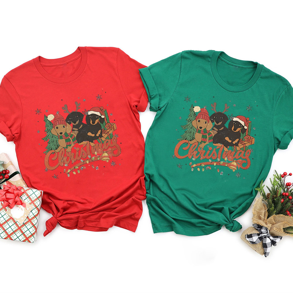 Three Dogs Christmas Family Matching Shirt
