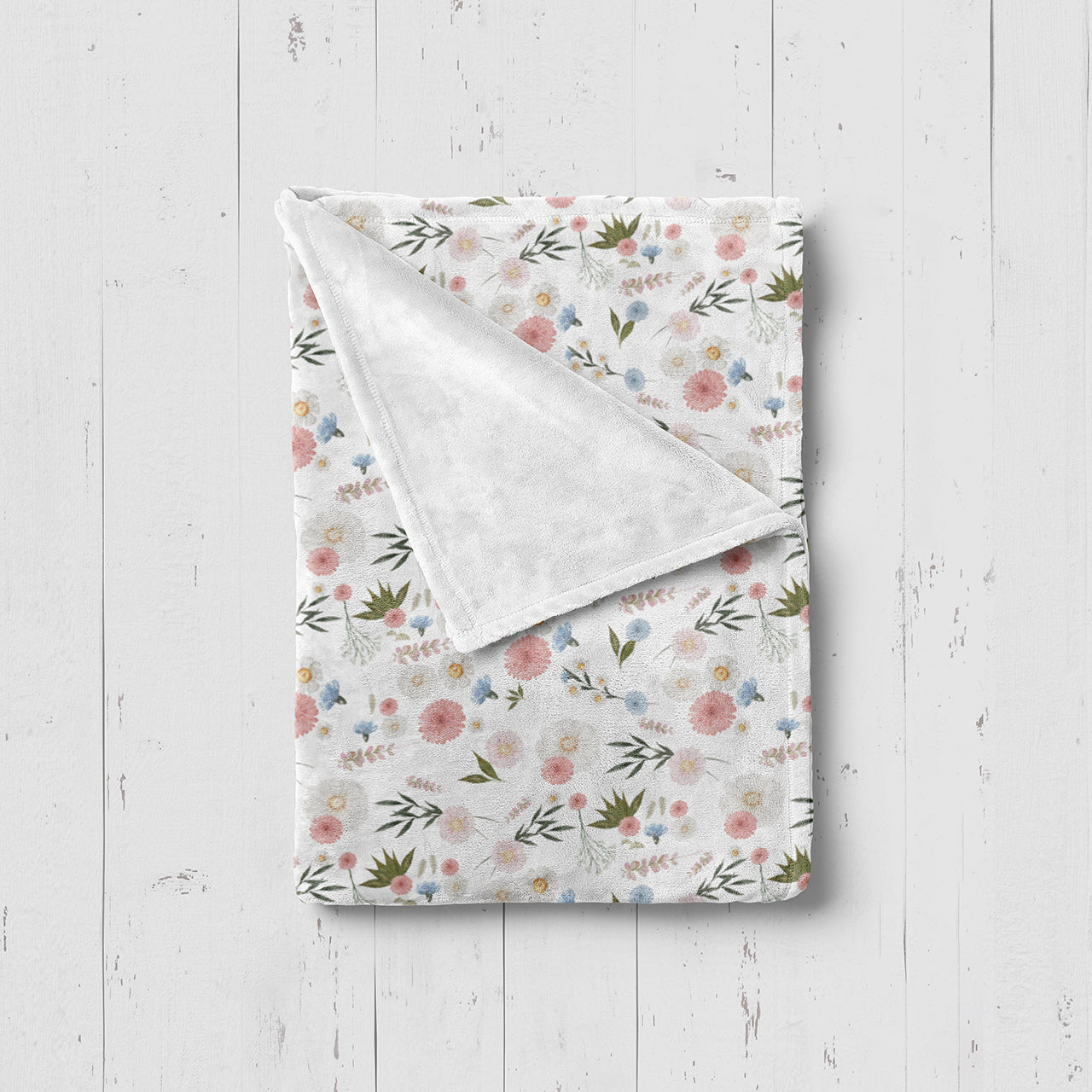 Daisy Print Baby Flannel Blanket