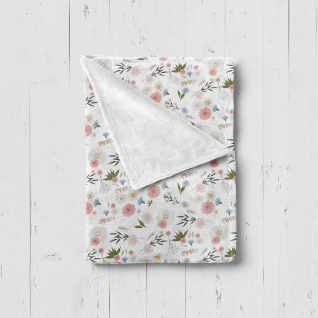 Daisy Print Baby Flannel Blanket