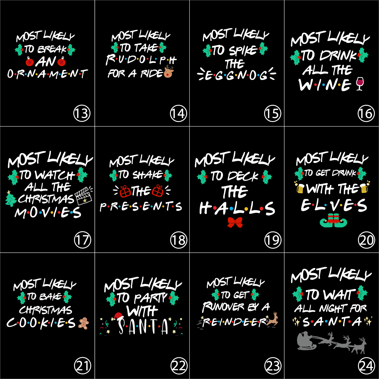 Friends Font Christmas Family Matching Shirt