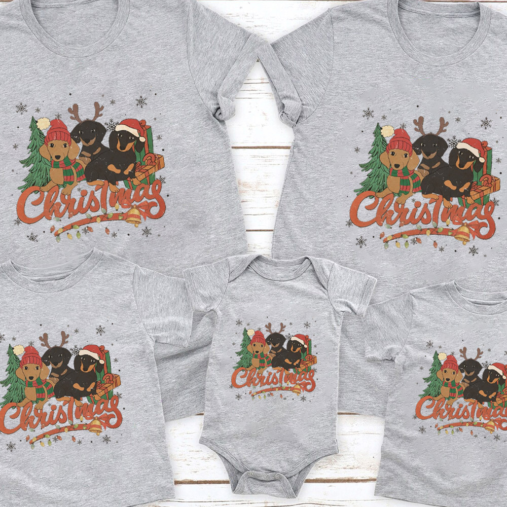 Three Dogs Christmas Family Matching Shirt