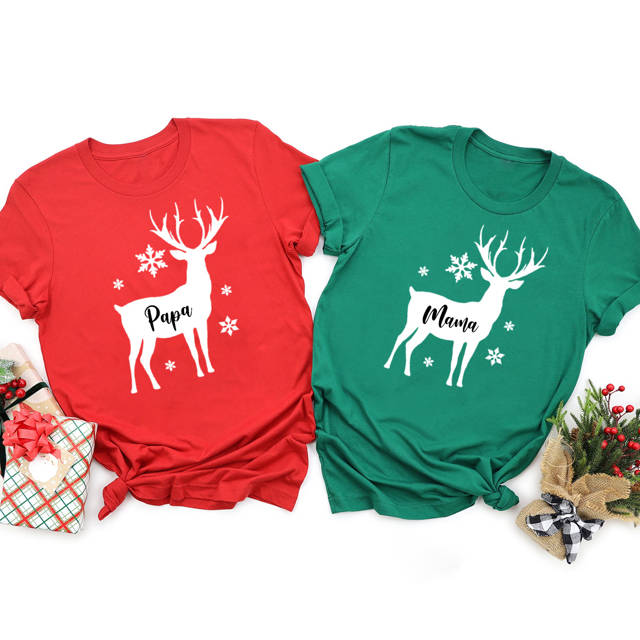 Snowflake Deer Christmas Family Shirt