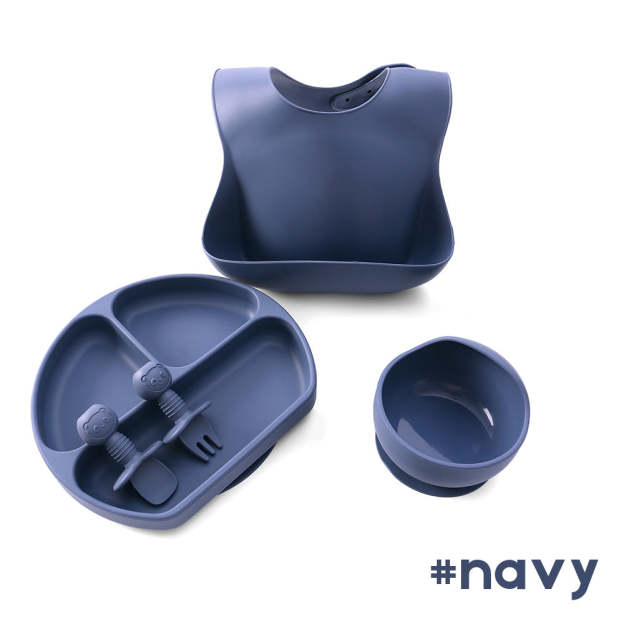5 Pcs Baby Silicone Training Feeding Food Dishes Sets