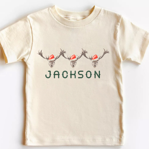Three Deer Toddler Christmas Shirt
