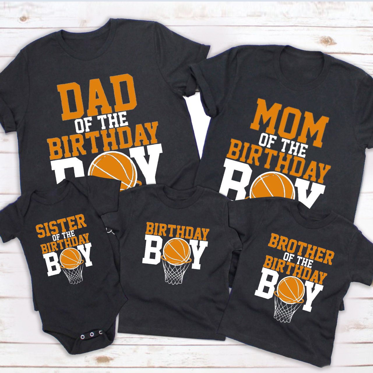  Birthday Basketball Family Matching Funny Bodysuit & Shirts