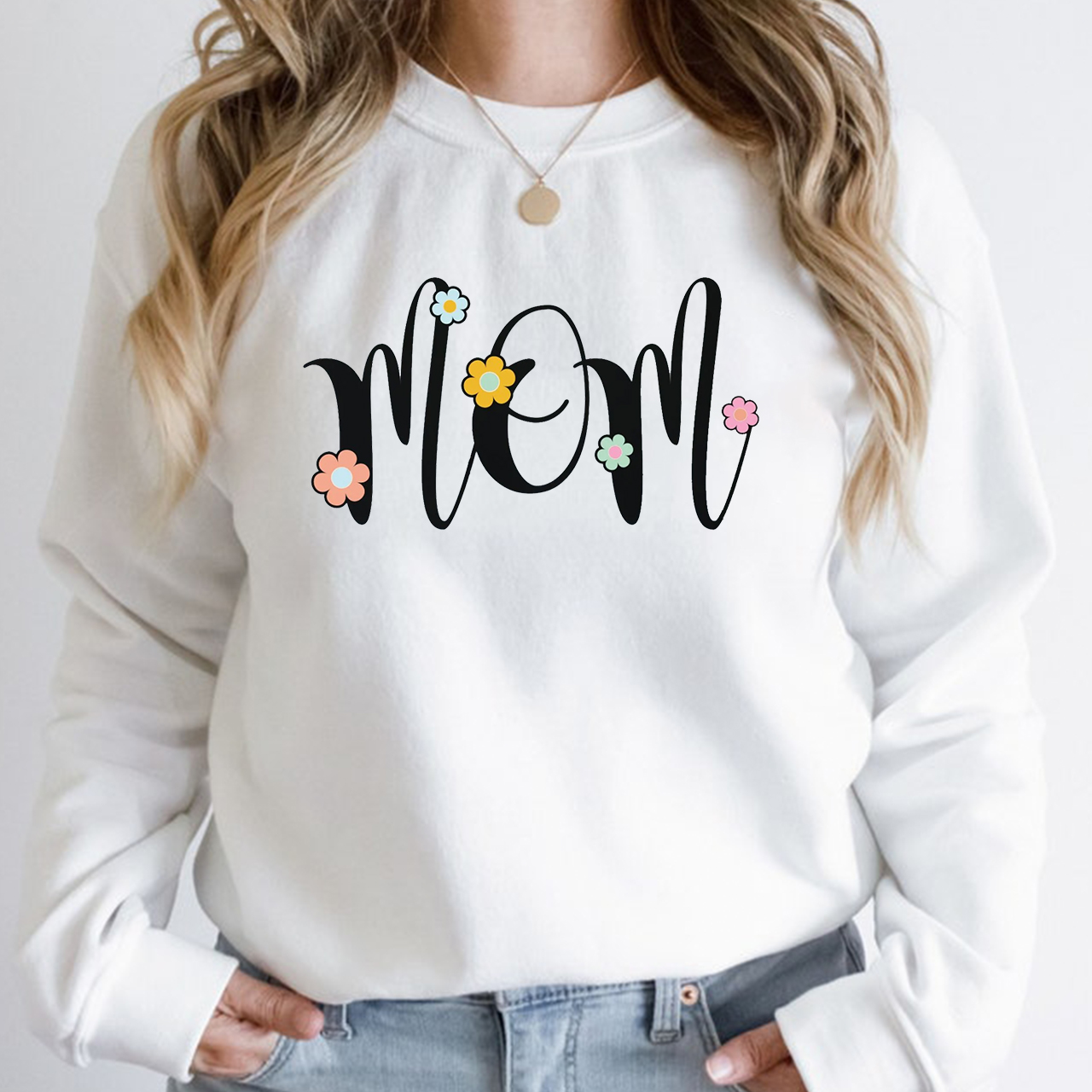 Retro Floral Mom Club Sweatshirt