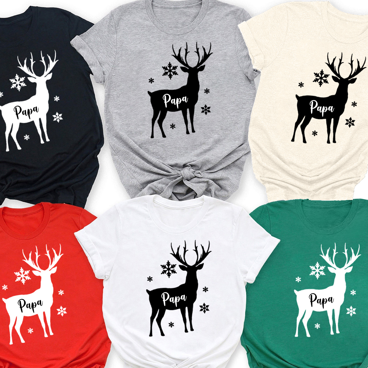 Snowflake Deer Christmas Family Shirt