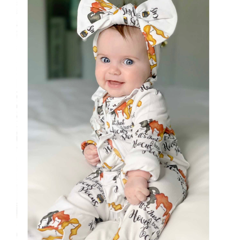 Hocus Pocus Halloween Baby Zipper Outfits Sets