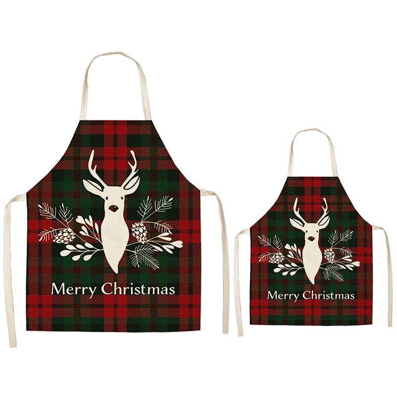 Reindeer With Leaves Christmas Apron Sets For Adult&Kids