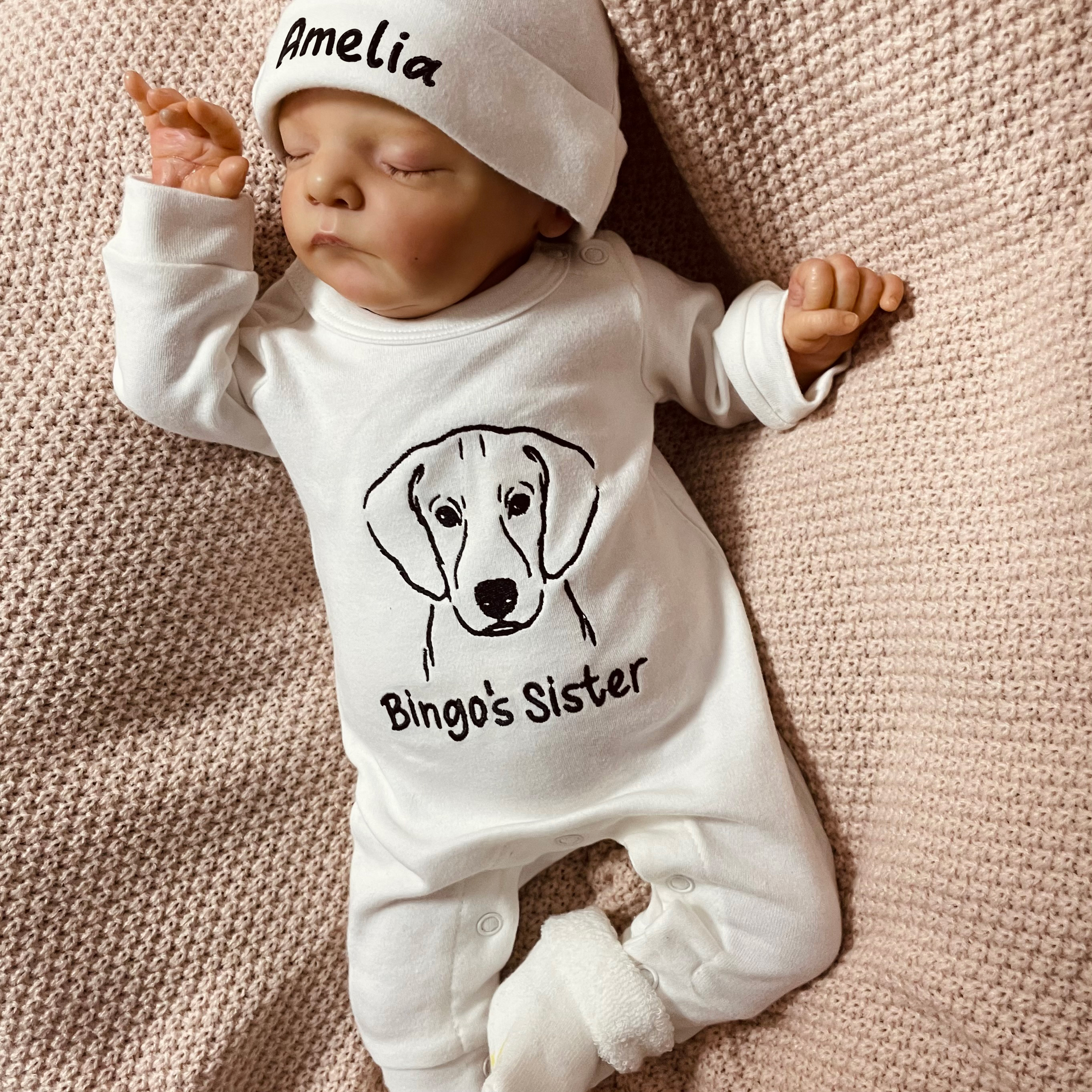 Personalized Baby Embroidery Rompers Sets (Pets)