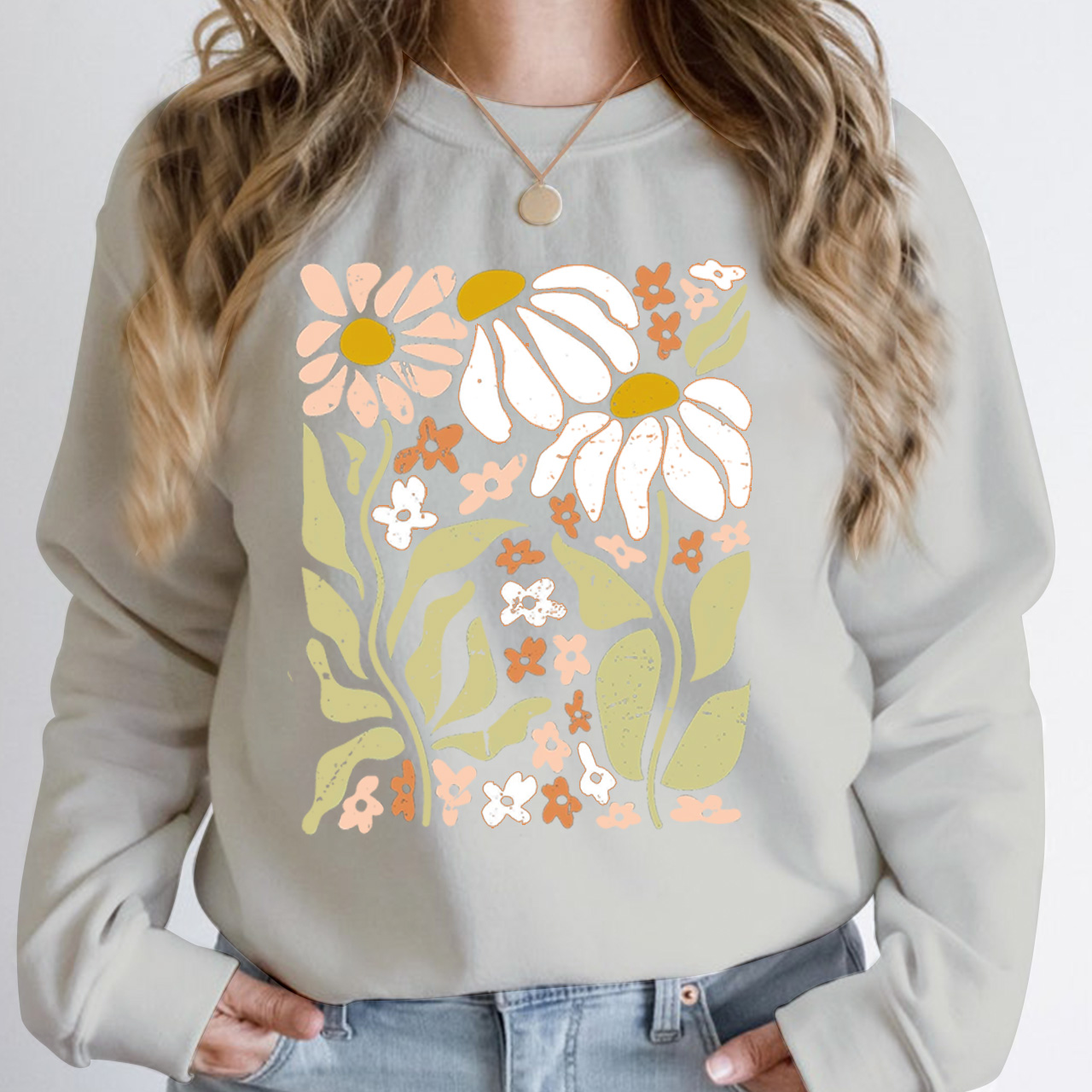 Boho Wildflowers Nature Sweatshirt For Mom