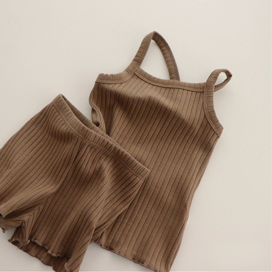 4 Colors Baby Girl Ribbed Short Set SaleBeepumpkin™