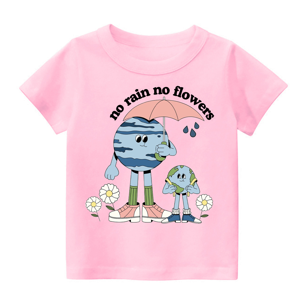 No Rain No Flowers Earth Day Toddler Shirt