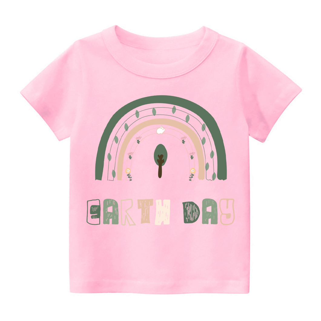 Rainbow Retro Wavy Text Love Earth Toddler Shirt