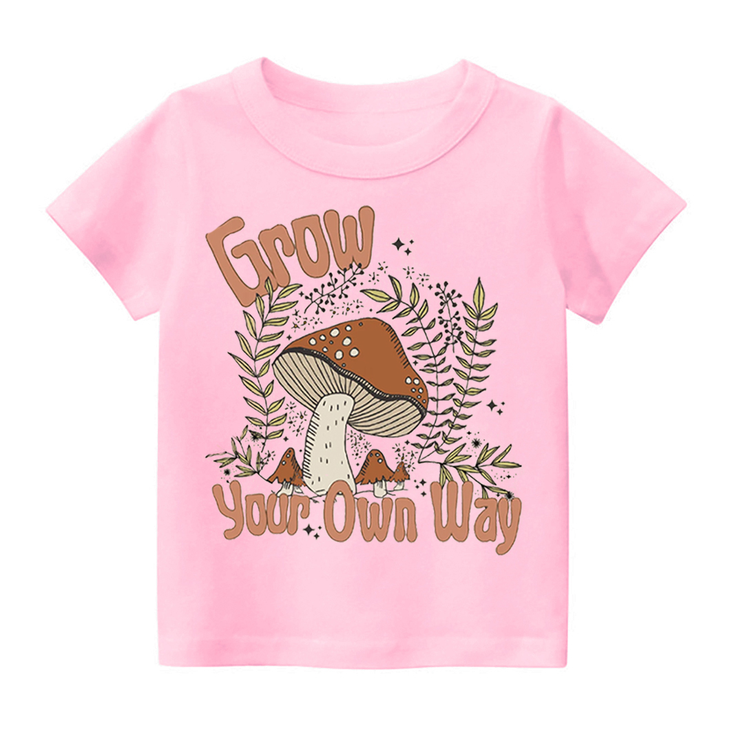 Grow Your Own Way Cute Mushroom Kids T-Shirt