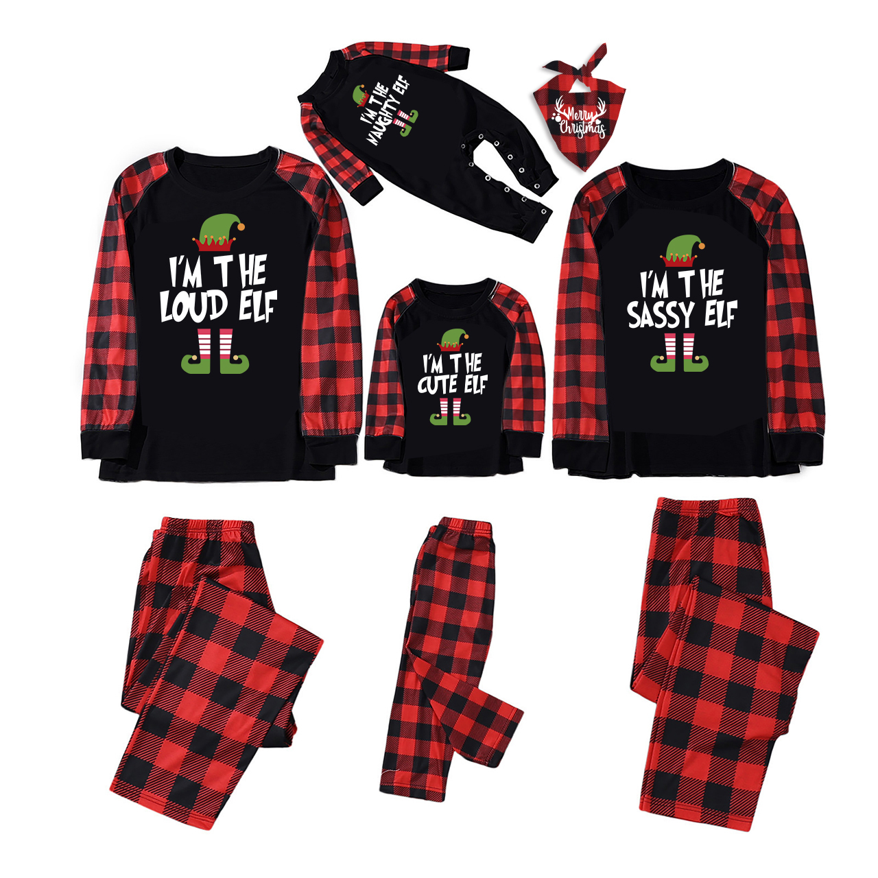 Elf Group Christmas Family Matching Pajamas