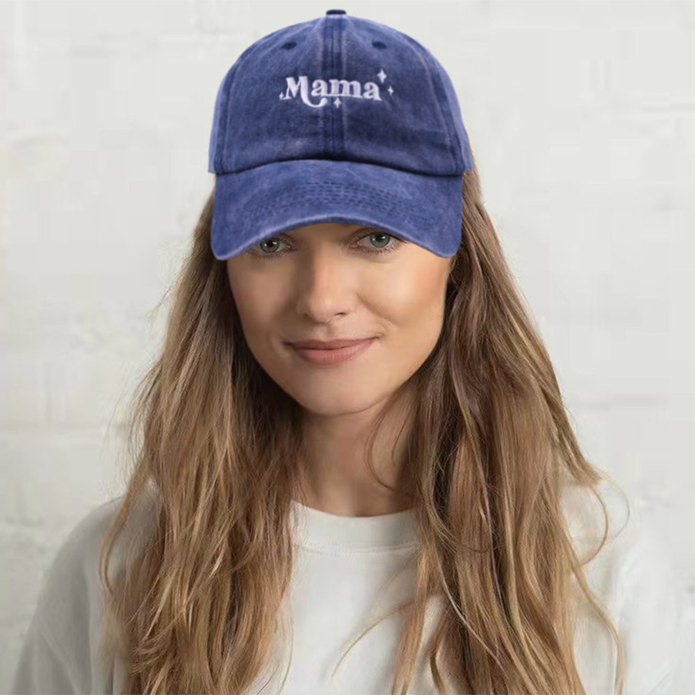 Star Print Mama Embroidered Baseball Cap