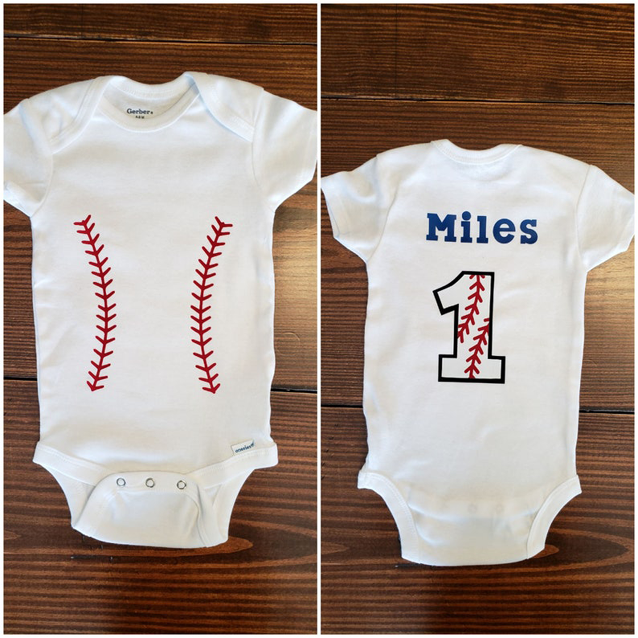 Personalized Baby Bodysuit & Shirts Baseball Sport