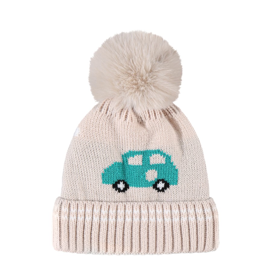 Cartoon Car Jacquard Knitted Hat