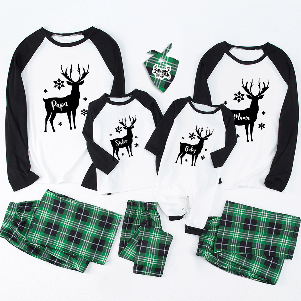 Snowflake Deer Christmas Family Matching Pajamas