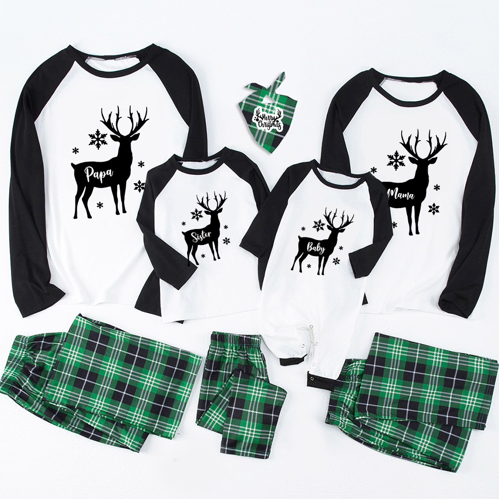 Snowflake Deer Christmas Family Matching Pajamas