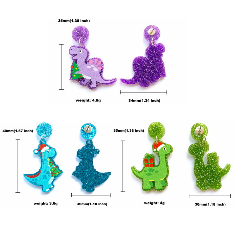 Christmas dinosaur earrings Clearance
