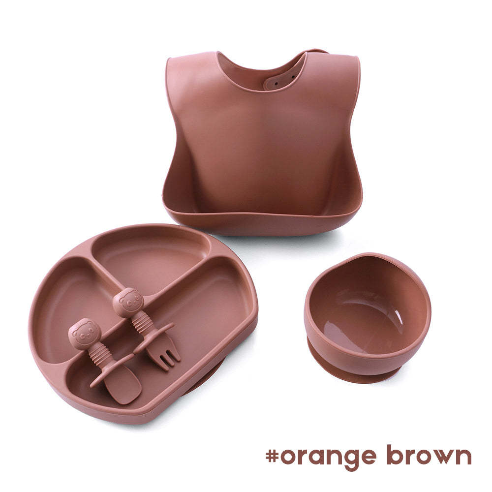 5 Pcs Baby Silicone Training Feeding Food Dishes Sets