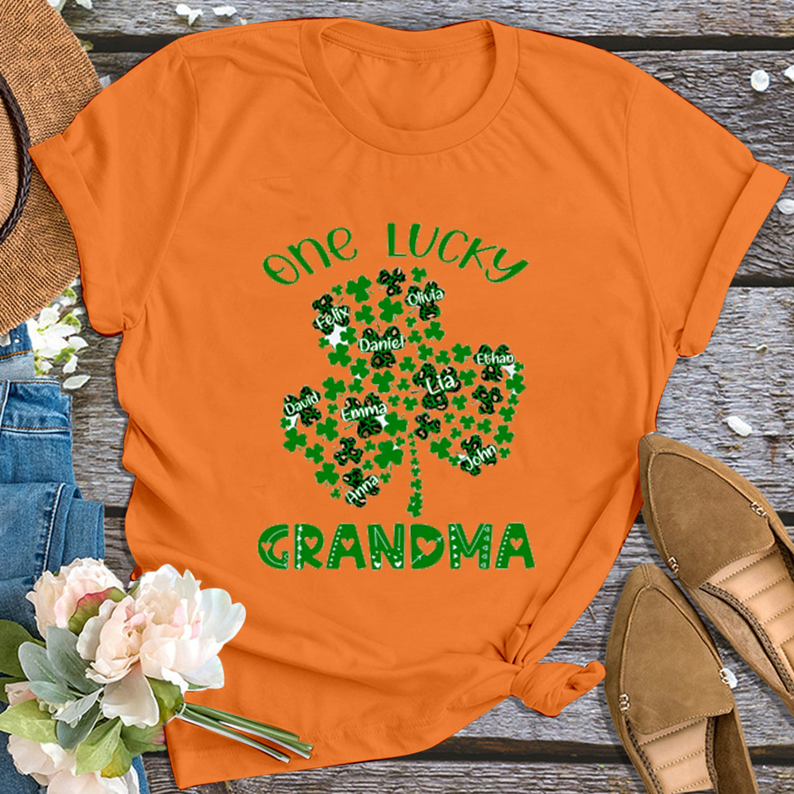 Lucky Grandma Personalized Shirt