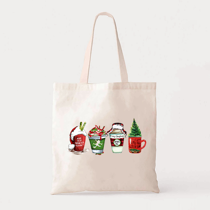 Coffee Cup Christmas Tote Bag