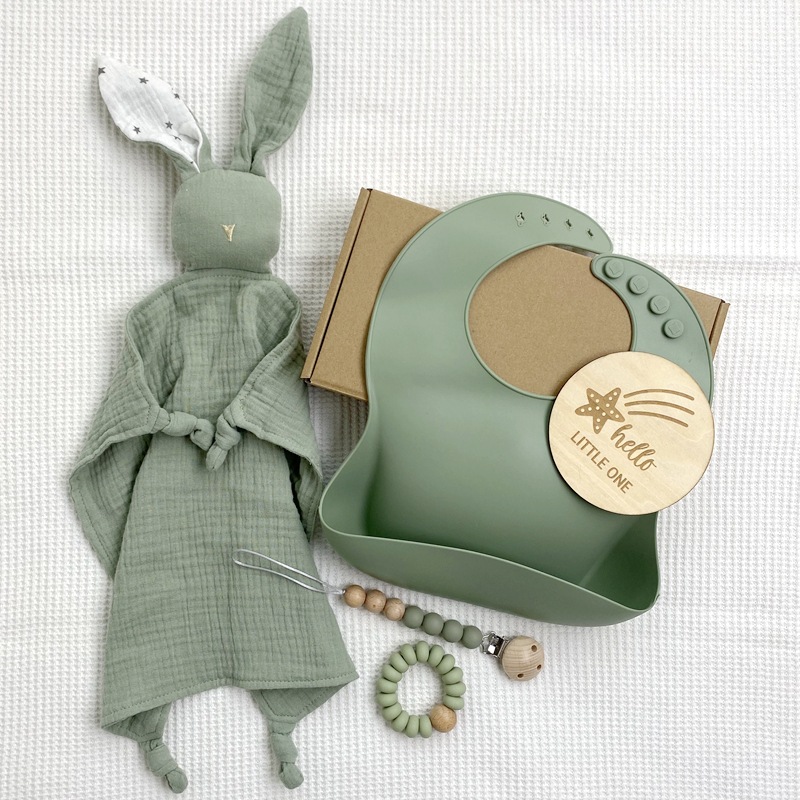 Baby Bunny Security Blanket Baby Shower Gift Box 