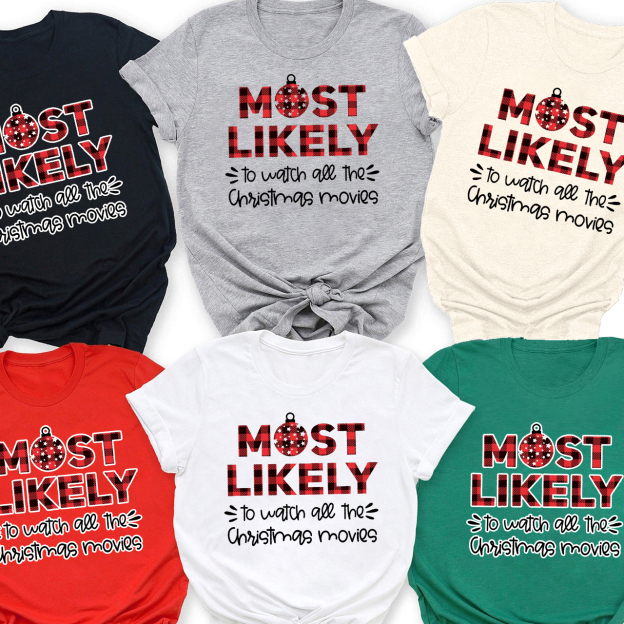 Matching Family Christmas Shirts With Design Most Likely To