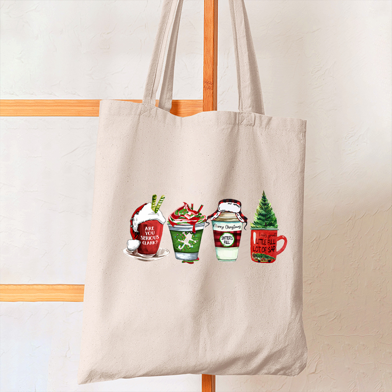 Coffee Cup Christmas Tote Bag