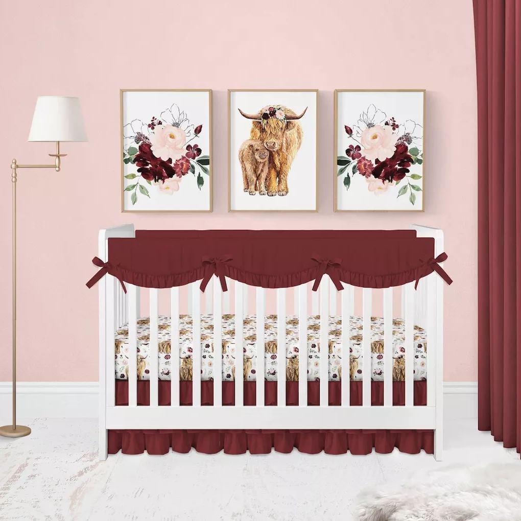 Highland Cow & Floral Bundled Digital Nursery Art