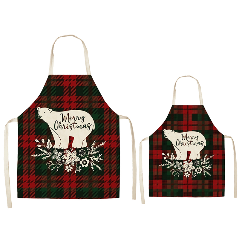 Merry Christmas Bear Apron Sets For Adult&Kids