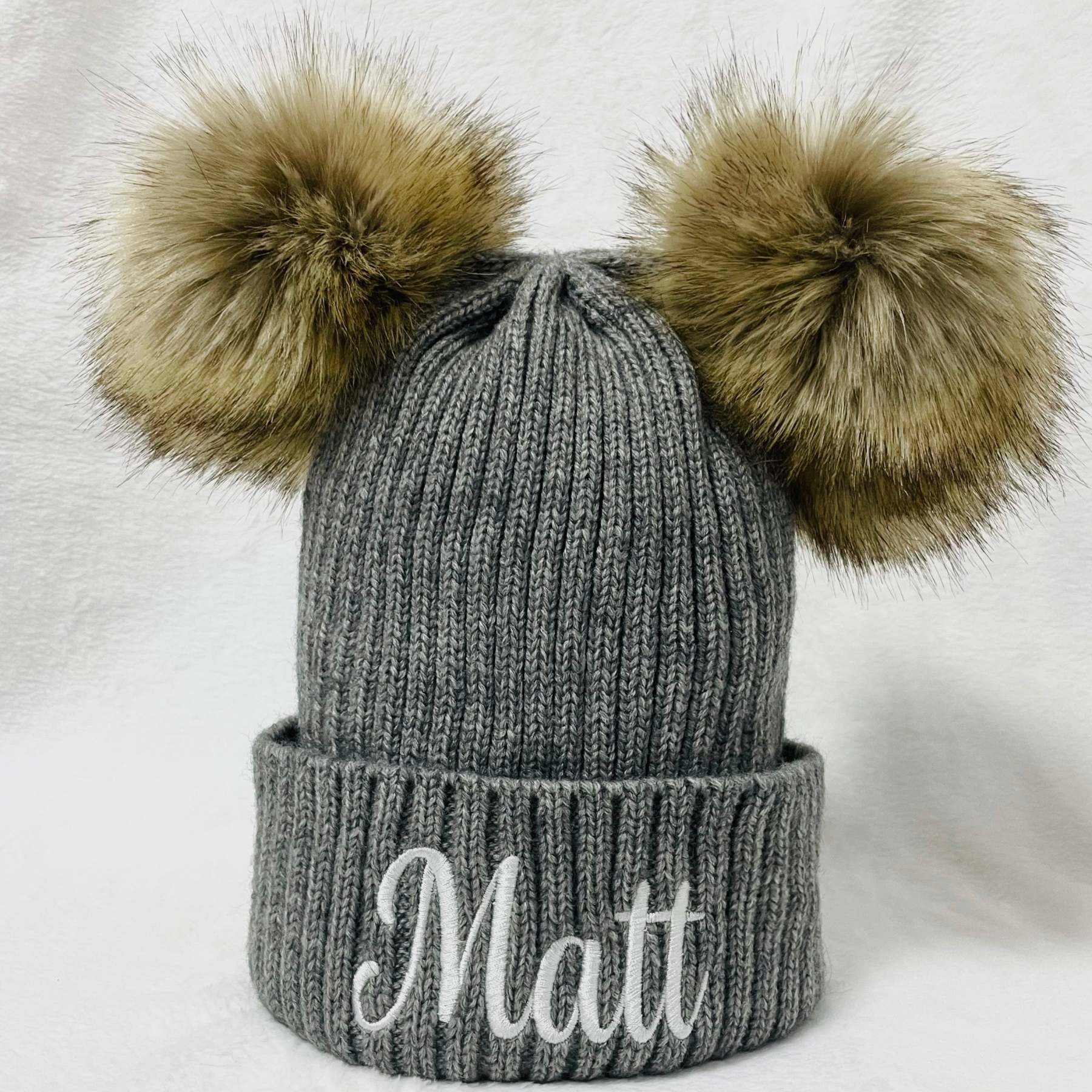 Personalized Double Ball Embroidered Hat