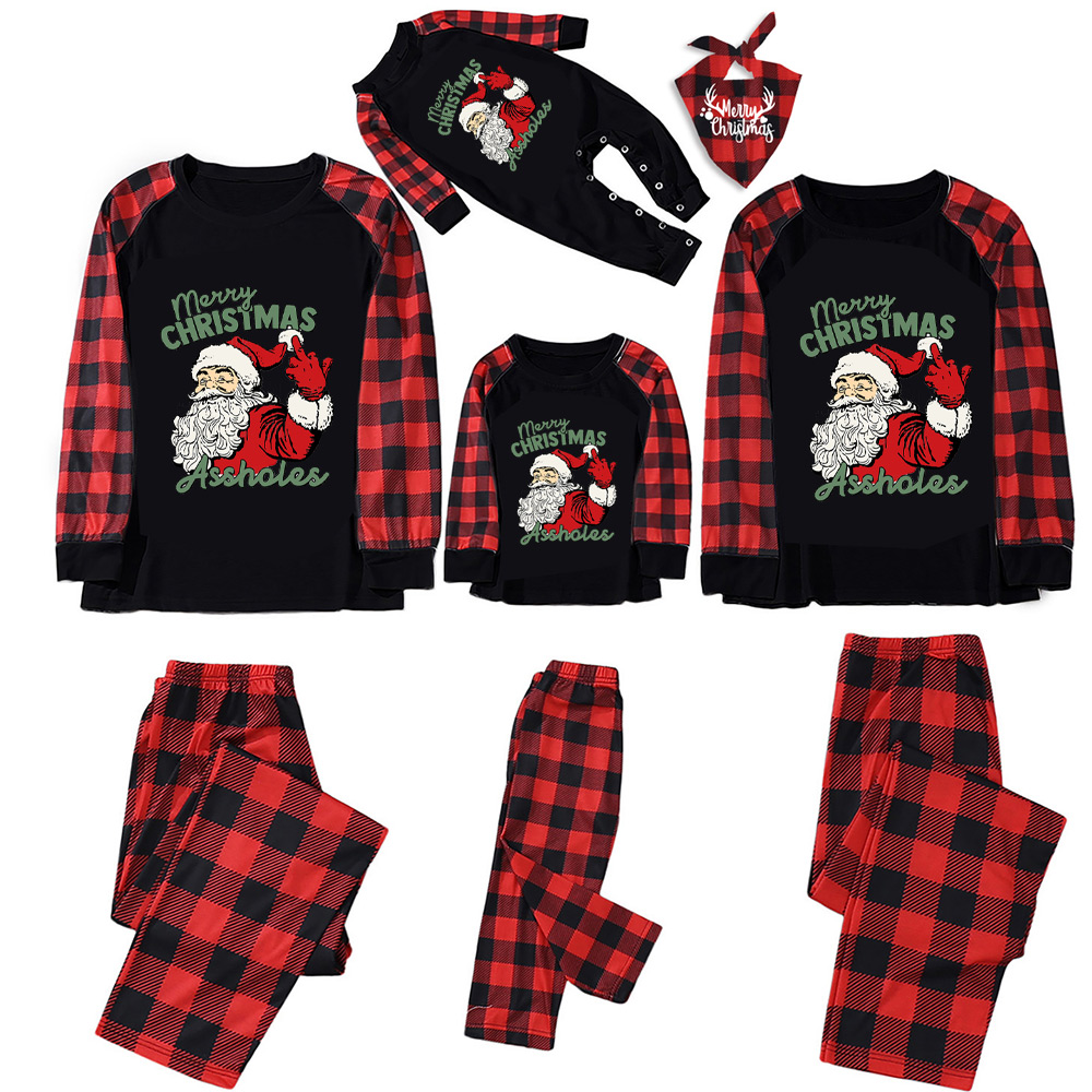 Santa Assholes Funny Family Christmas Pajamas