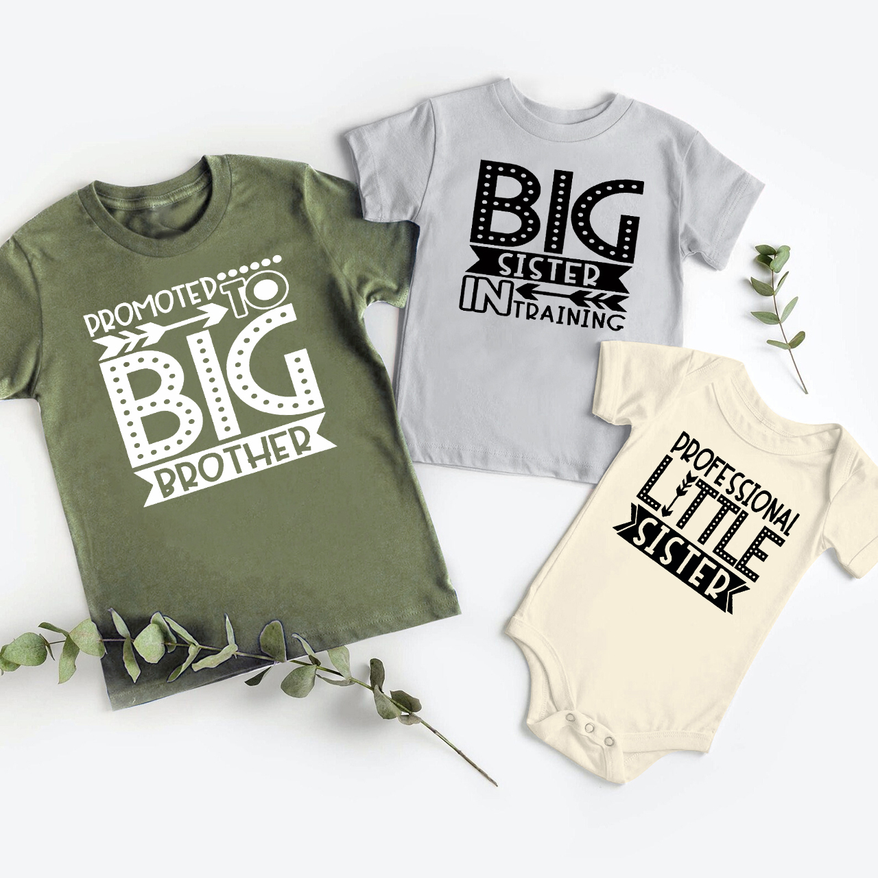 Big Sister Personalized Siblings Family Matching Shirt