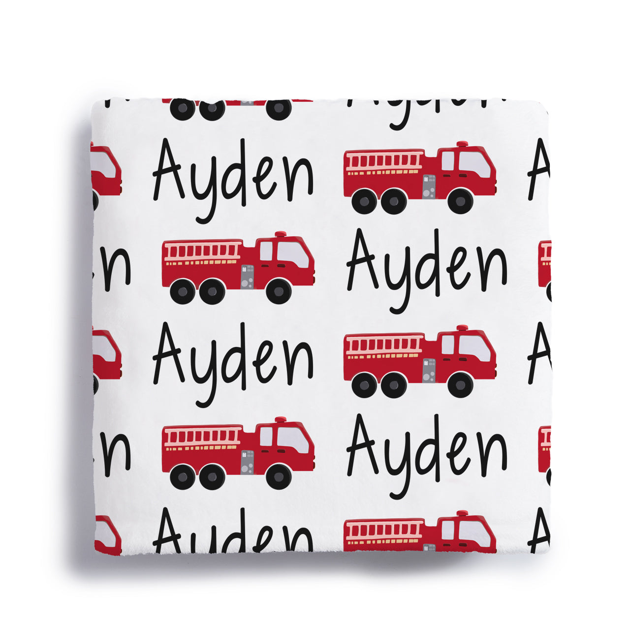 Fire Truck Personalized Baby Flannel Blanket