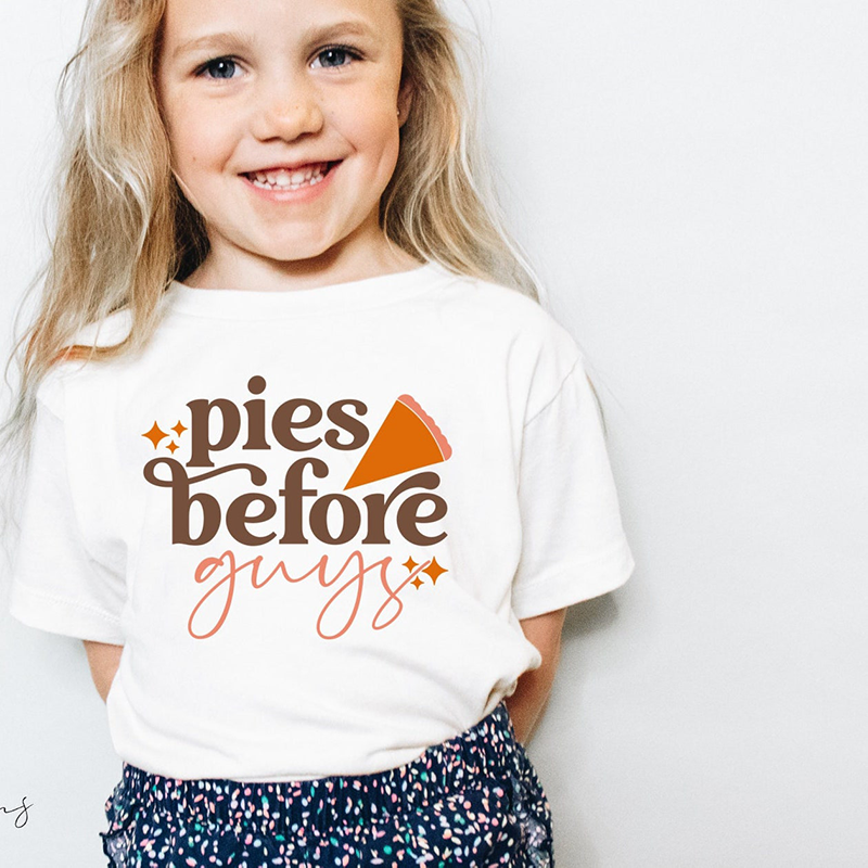 Pies Before Guys Kids Thanksgiving T-shirt