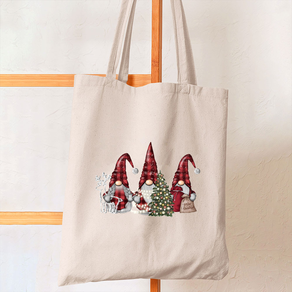 Buffalo Plaid Gnomes Christmas Tote Bag