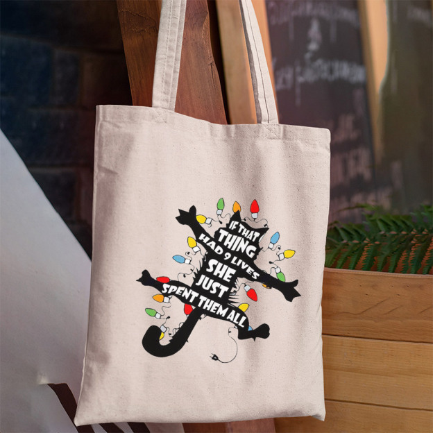 Black Cat Funny Christmas Tote Bag