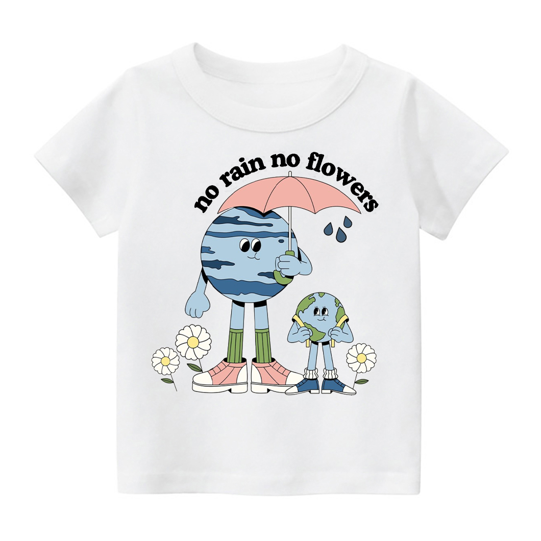 No Rain No Flowers Earth Day Toddler Shirt