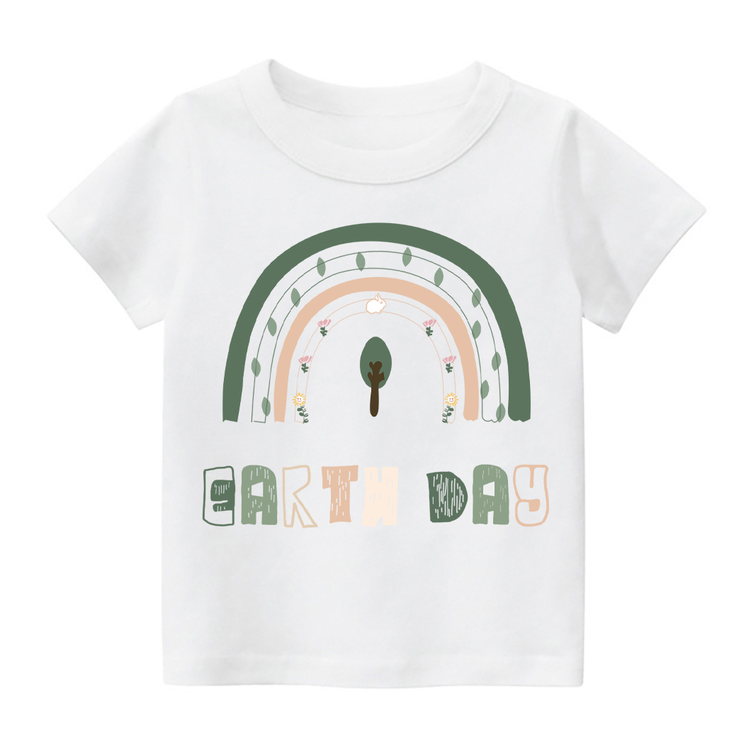 Rainbow Retro Wavy Text Love Earth Toddler Shirt