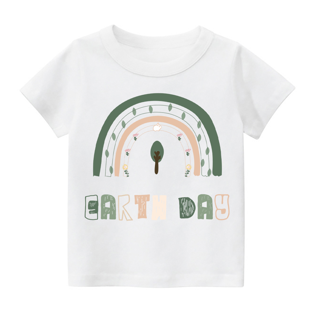 Rainbow Retro Wavy Text Love Earth Toddler Shirt