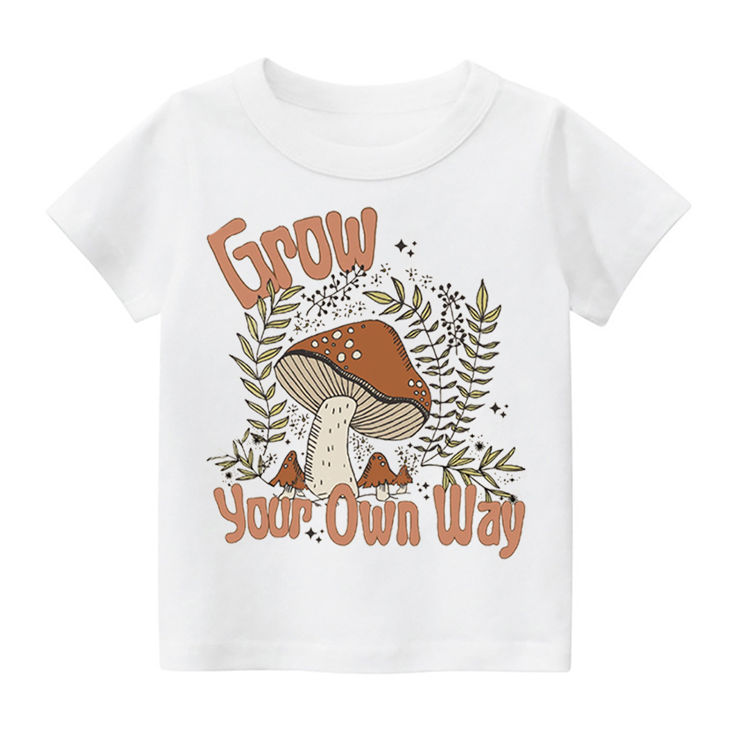 Grow Your Own Way Cute Mushroom Kids T-Shirt