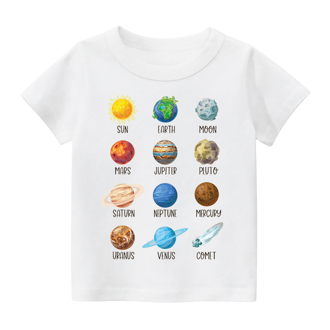  Planets Astronaut Earth Day Kids T-Shirt