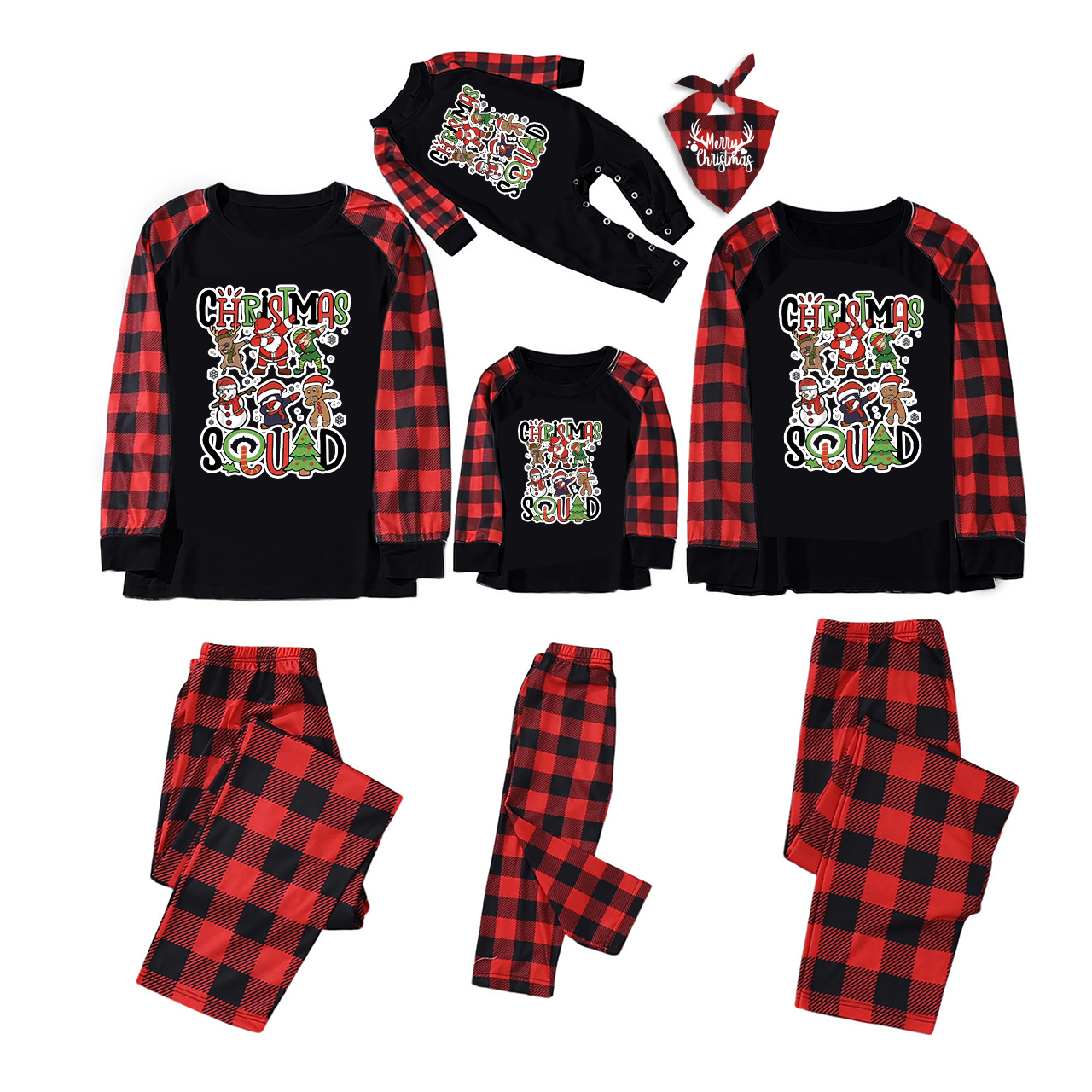 Dabbing Christmas Squad Family Christmas Pajamas